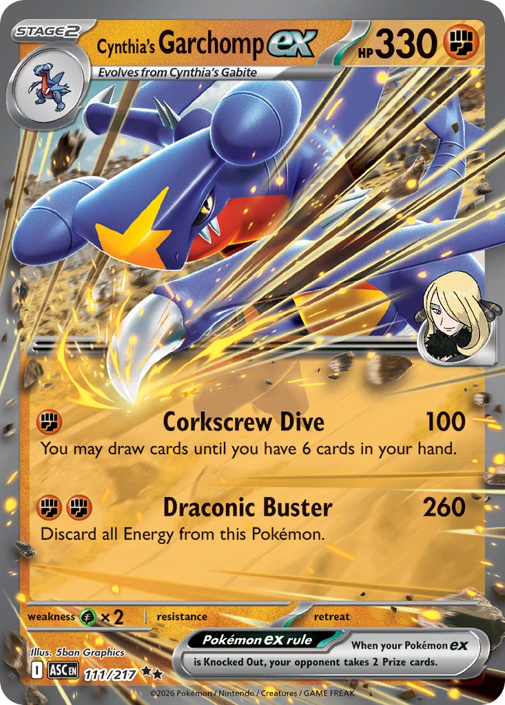 Cynthia's Garchomp ex - Ascended Heroes - 111/217 - Holofoil - card