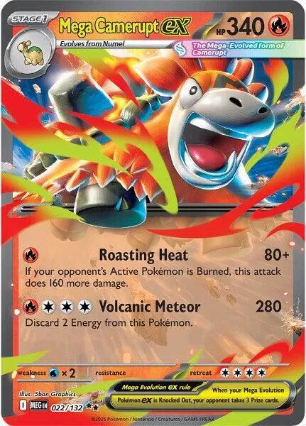 Mega Camerupt ex - Mega Evolution - 022/132 - Holofoil - card