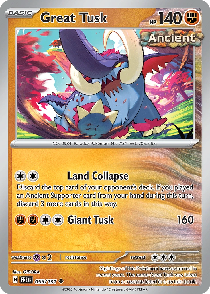 Great Tusk (Poke Ball Pattern) - Prismatic Evolutions - 055/131 - Holofoil - card