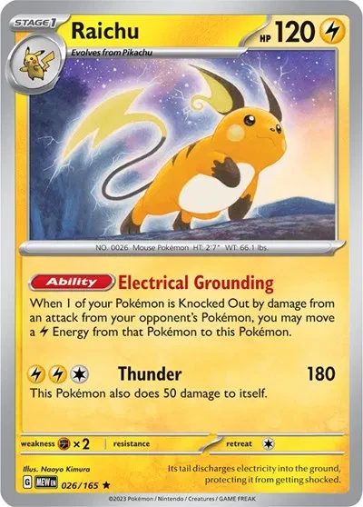 Raichu - SV: 151 - 026/165 - Holofoil - card