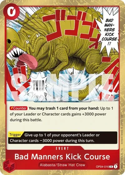 Bad Manners Kick Course (Reprint) - Premium Booster -The Best- Vol. 2 - OP04-016 - Foil - card
