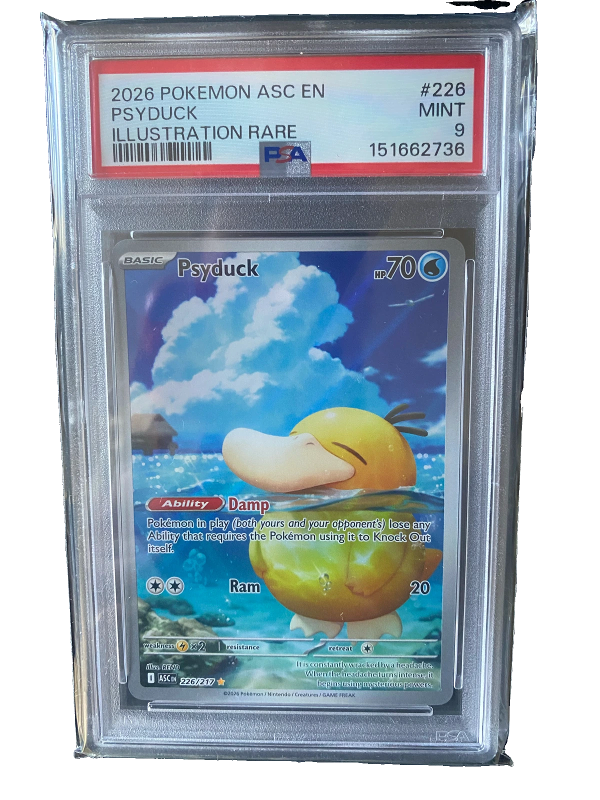 Psyduck (Illustration Rare) - Ascended Heroes - 226/217 - Holofoil - graded slab