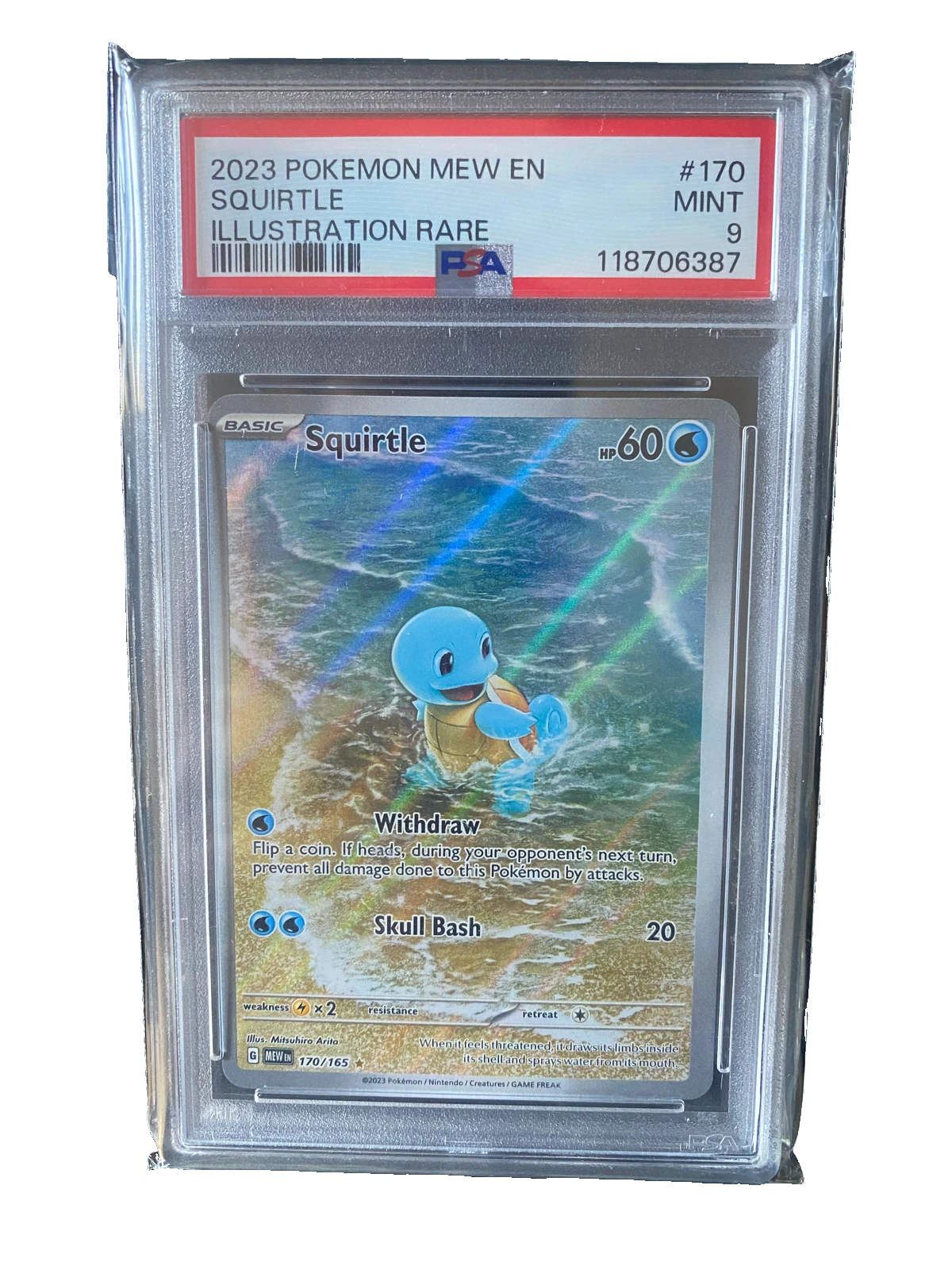 Squirtle (Illustration Rare) - Scarlet & Violet - 151 - 170/165 - Holofoil - graded slab