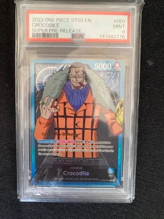 Crocodile (001) - Super Pre-Release Starter Deck 3: The Seven Warlords of the Sea - ST03-001 - Foil - graded slab